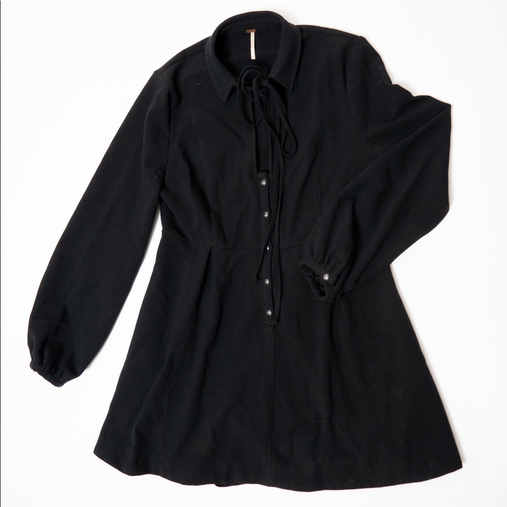 Witchy free people dress, tie and button front